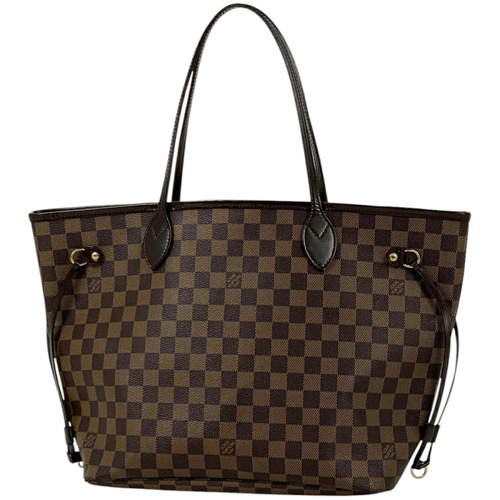 Louis Vuitton Neverfull Shoulder Bag Shopping Tote Damier Brown